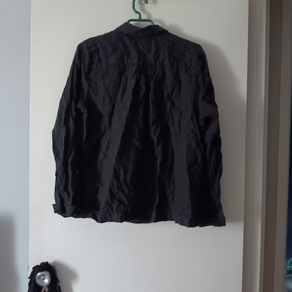 SLEEPER Black Linen Pajama Top 1 S - Picture 2 of 6